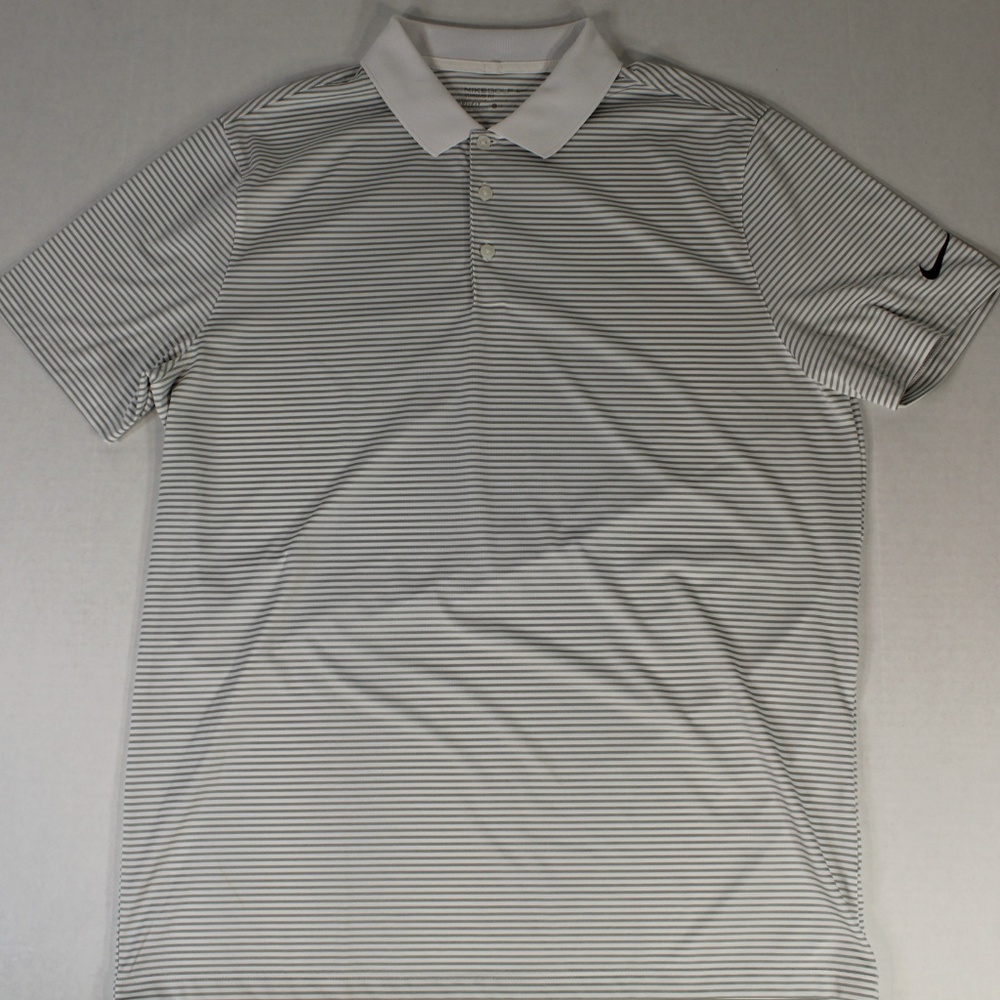 Nike Polo Golf Shirt Striped Large